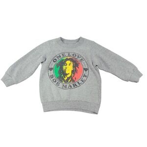 Bob Marley One Love Graphic Sweatshirt Kids Gray Zion 18 Months